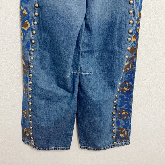 NWT Farm Rio Denim Metal Details Embroidered High Waist Pants - Picture 8 of 10